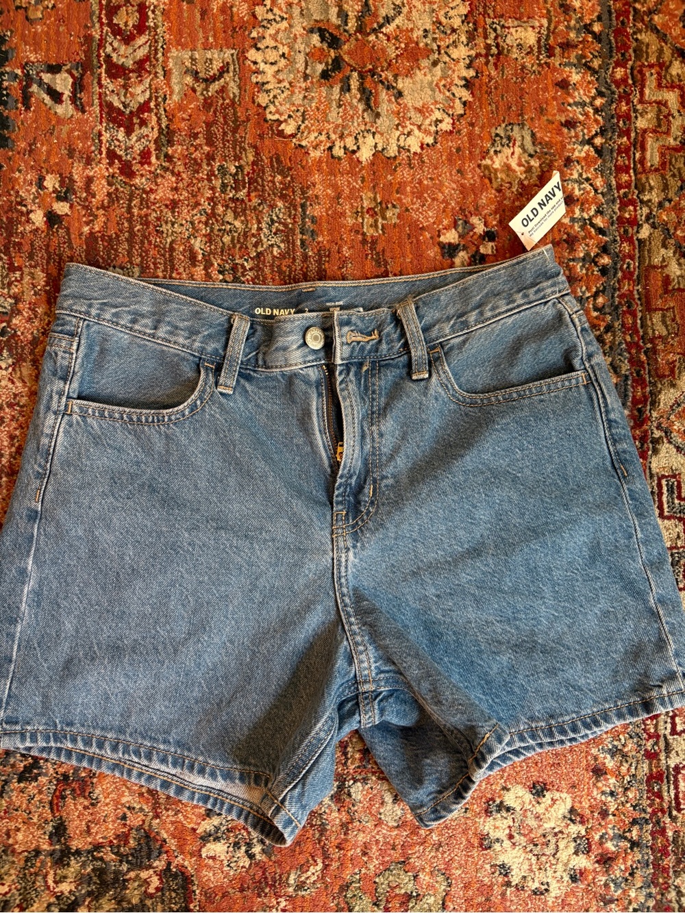 Old Navy Light Blue High-Rise Wow Baggy Shorts
